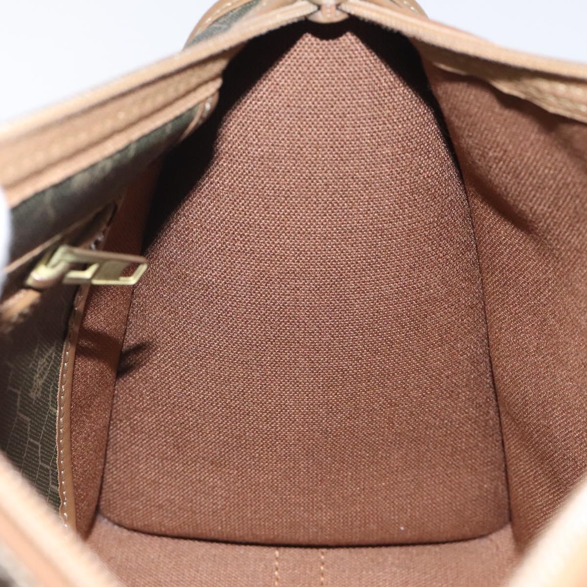 Christian Dior Honeycomb Canvas Hand Bag PVC Black Gold Auth bs26600