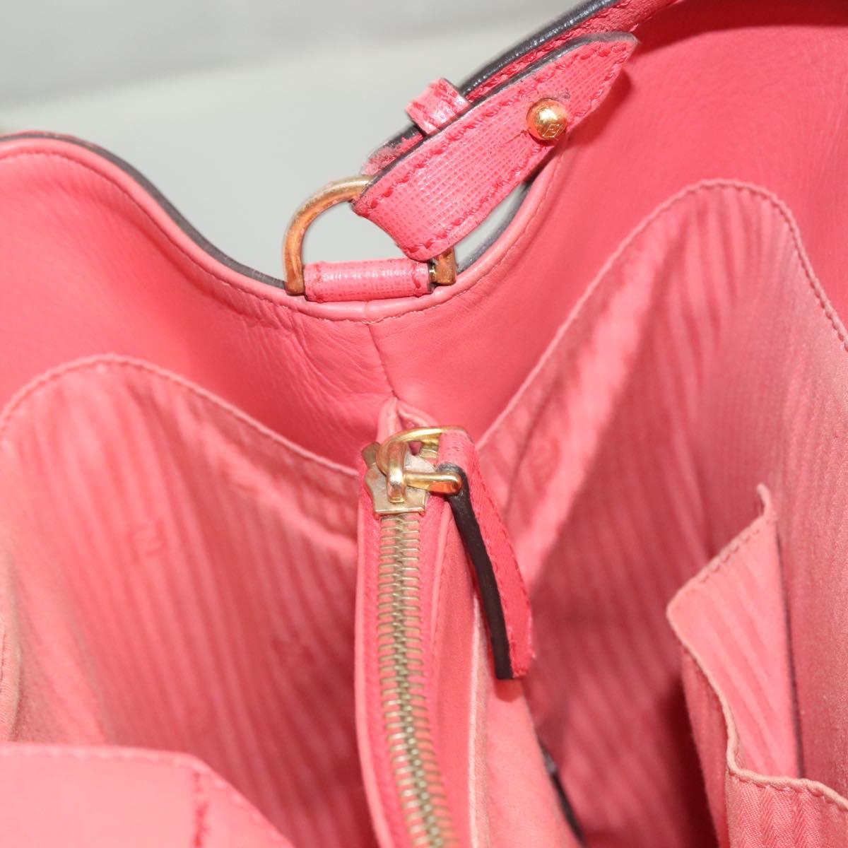 FENDI To joule Hand Bag Leather Pink Gold Auth bs26640