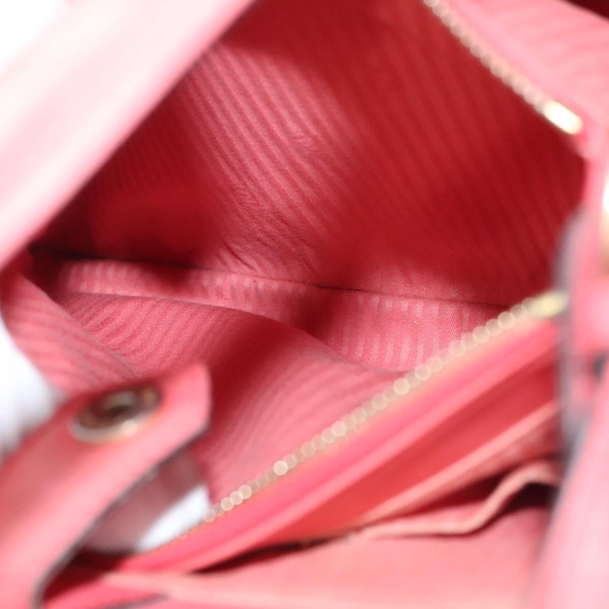 FENDI To joule Hand Bag Leather Pink Gold Auth bs26640