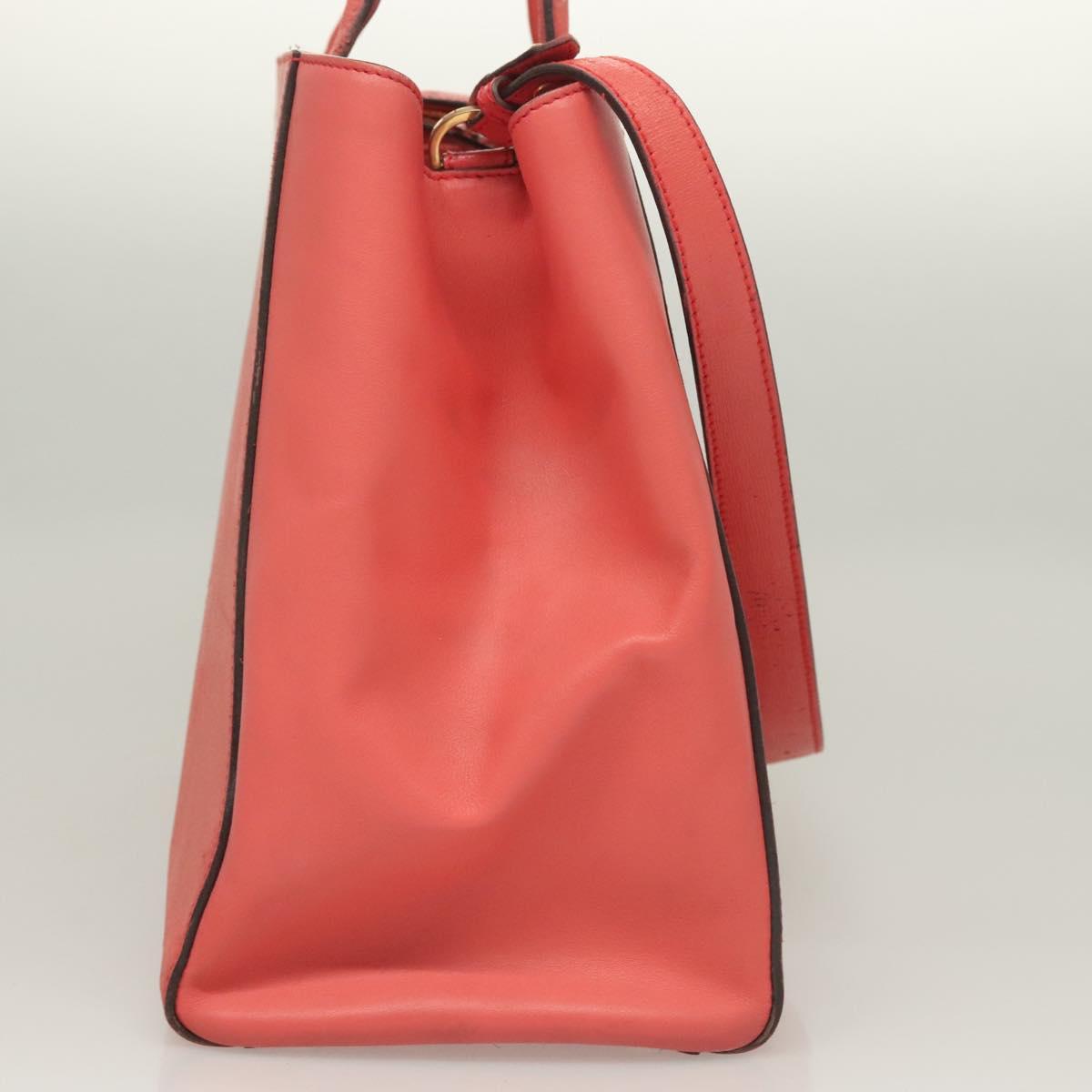 FENDI To joule Hand Bag Leather Pink Gold Auth bs26640