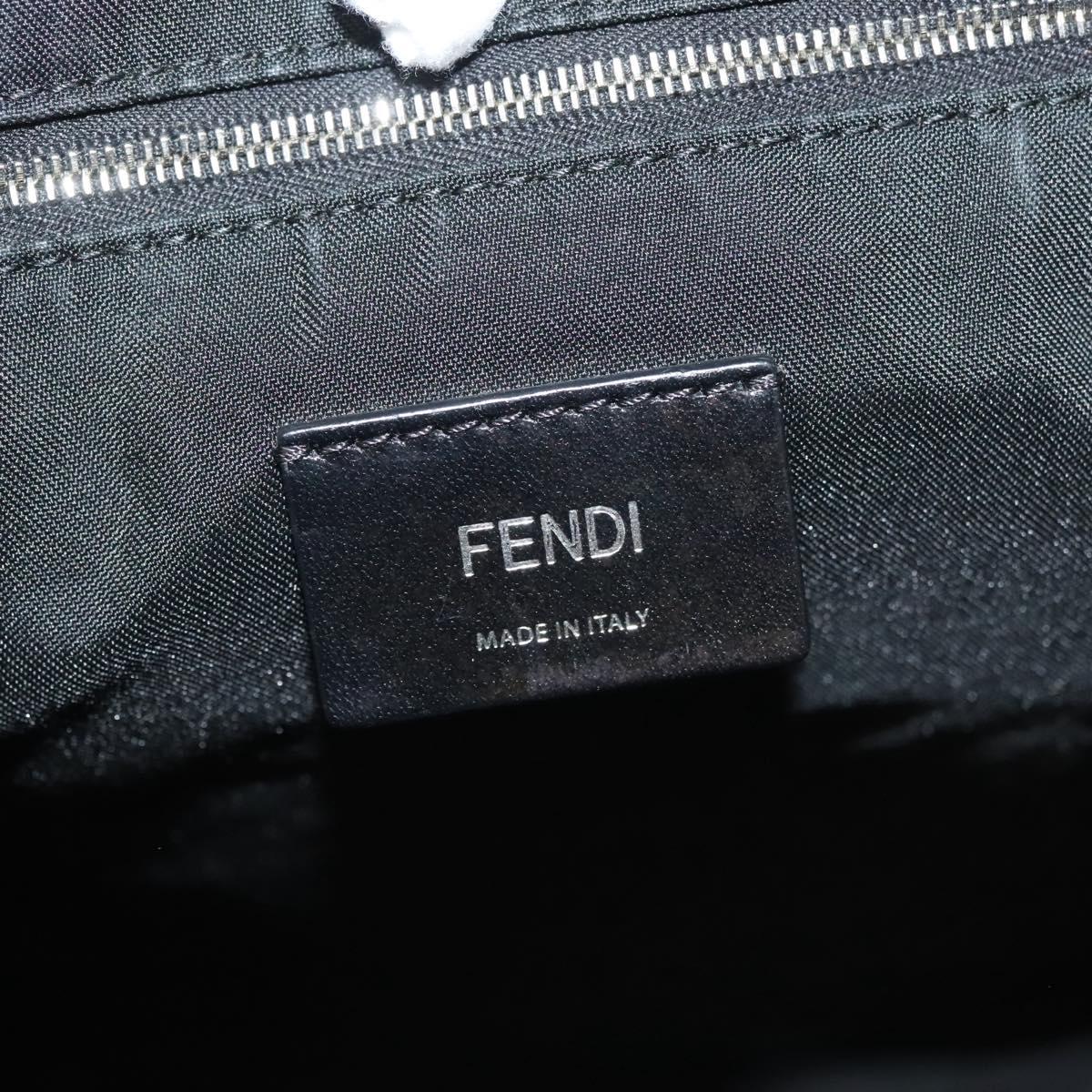 FENDI Monster Bugs Tote Bag Nylon Leather Black Yellow Silver Auth bs26641