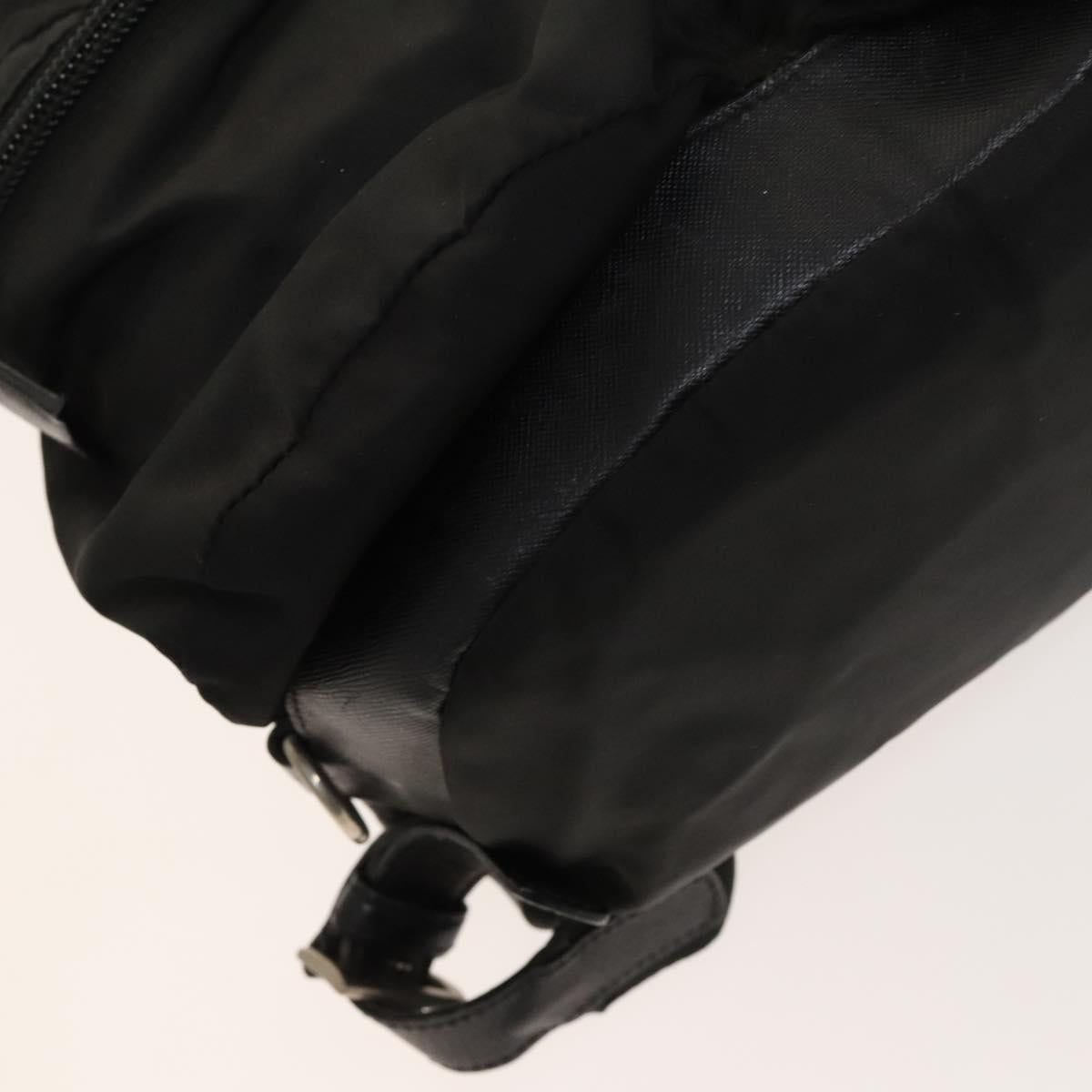 PRADA Backpack Nylon Leather Black Silver Auth bs26646