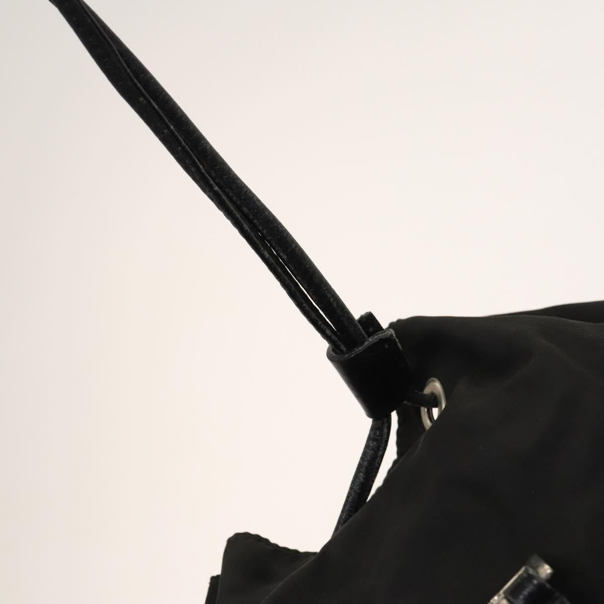 PRADA Backpack Nylon Leather Black Silver Auth bs26646