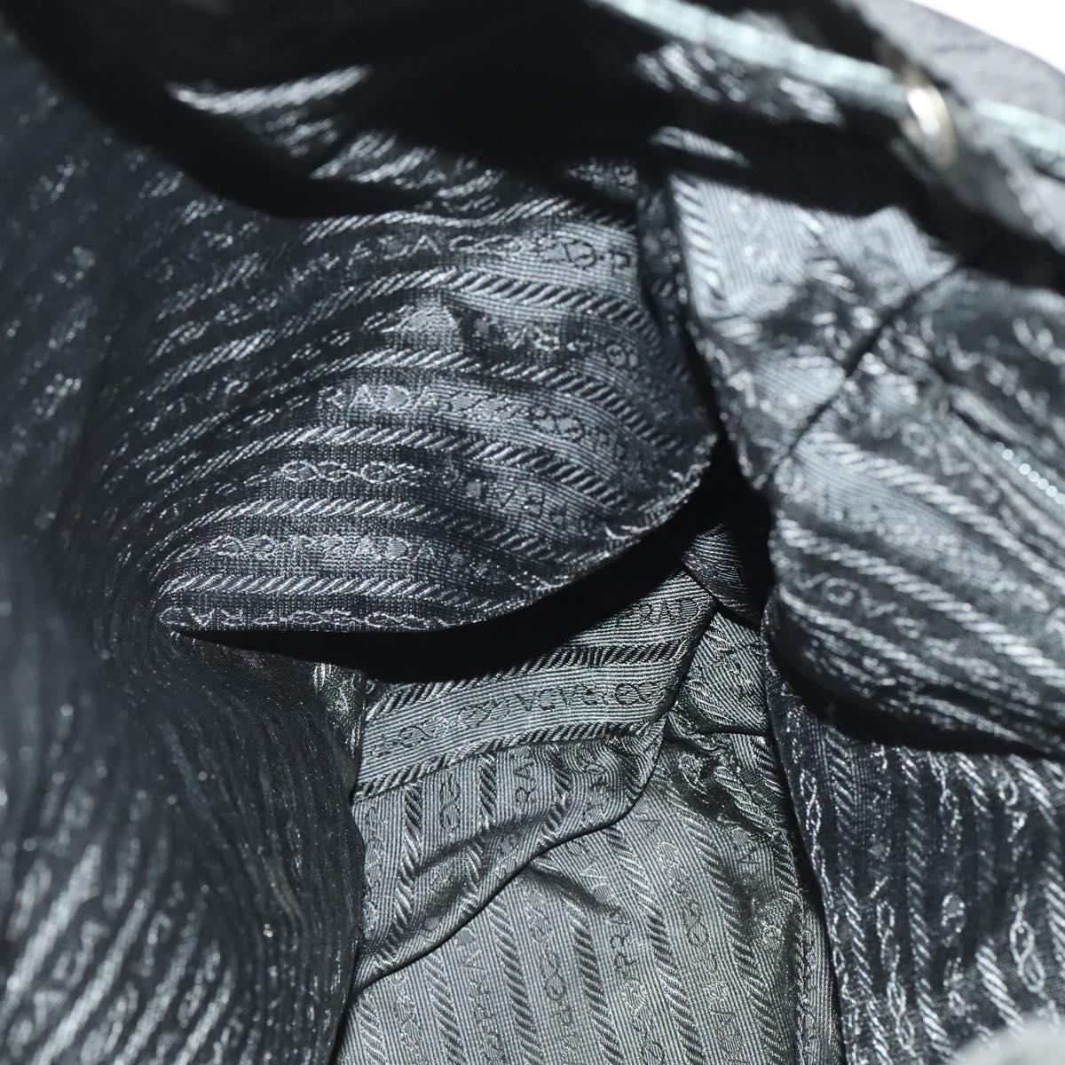 PRADA Backpack Nylon Leather Black Silver Auth bs26646