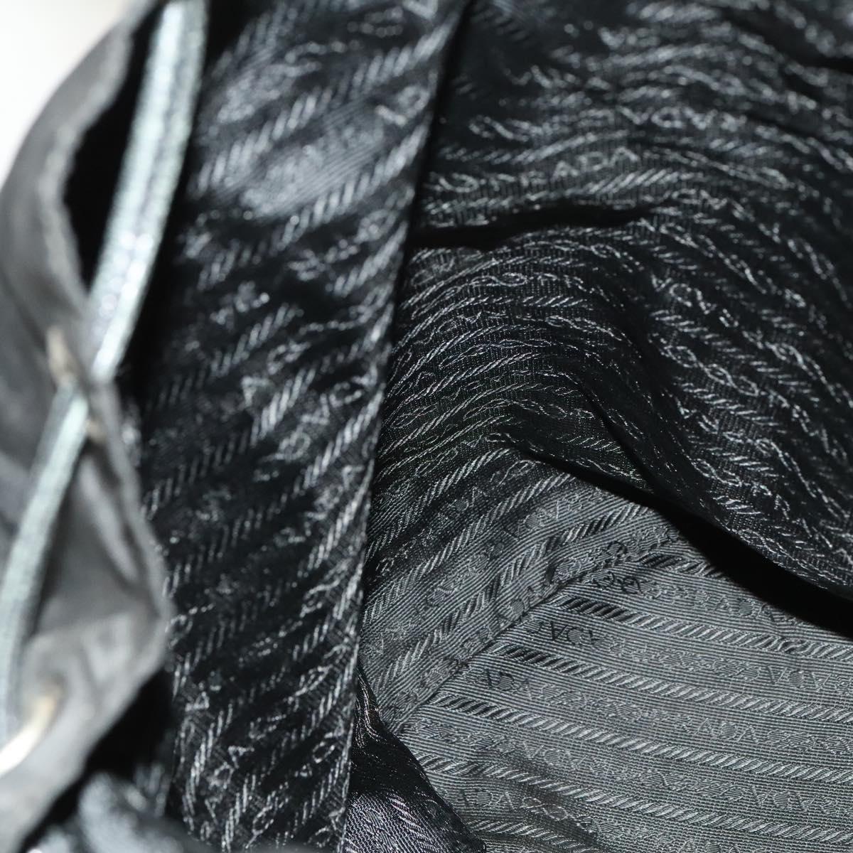 PRADA Backpack Nylon Leather Black Silver Auth bs26646