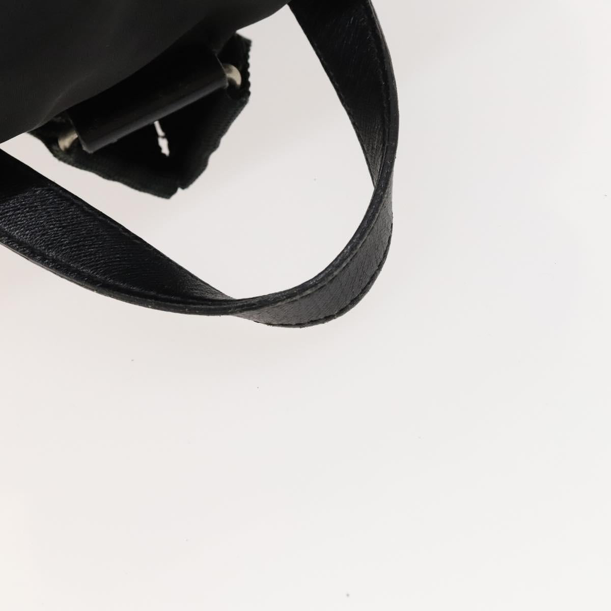 PRADA Backpack Nylon Leather Black Silver Auth bs26646