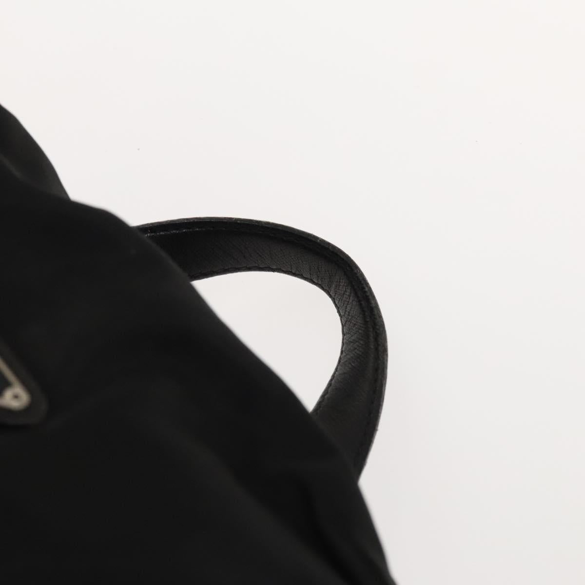 PRADA Backpack Nylon Leather Black Silver Auth bs26646