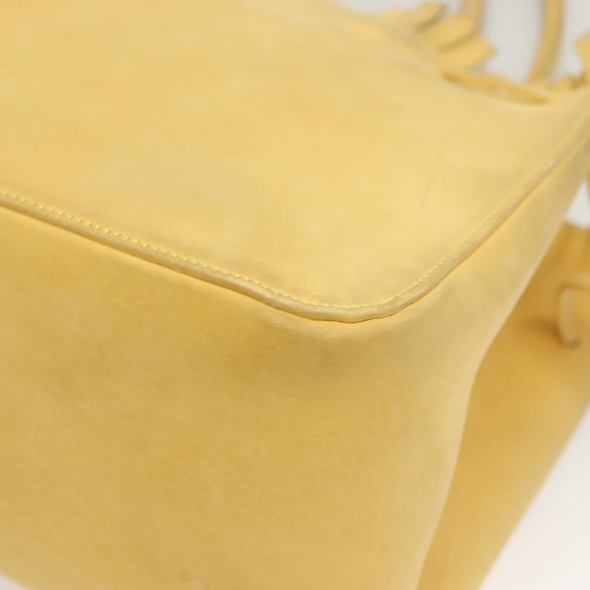 Salvatore Ferragamo Tote Bag Suede Yellow Auth bs26661