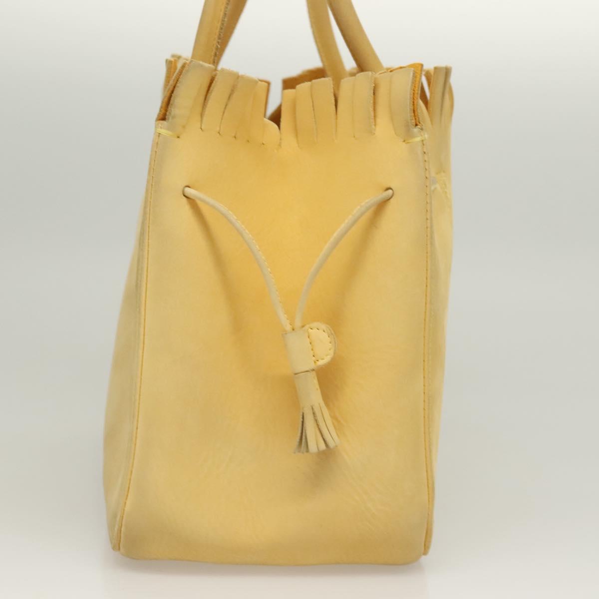 Salvatore Ferragamo Tote Bag Suede Yellow Auth bs26661