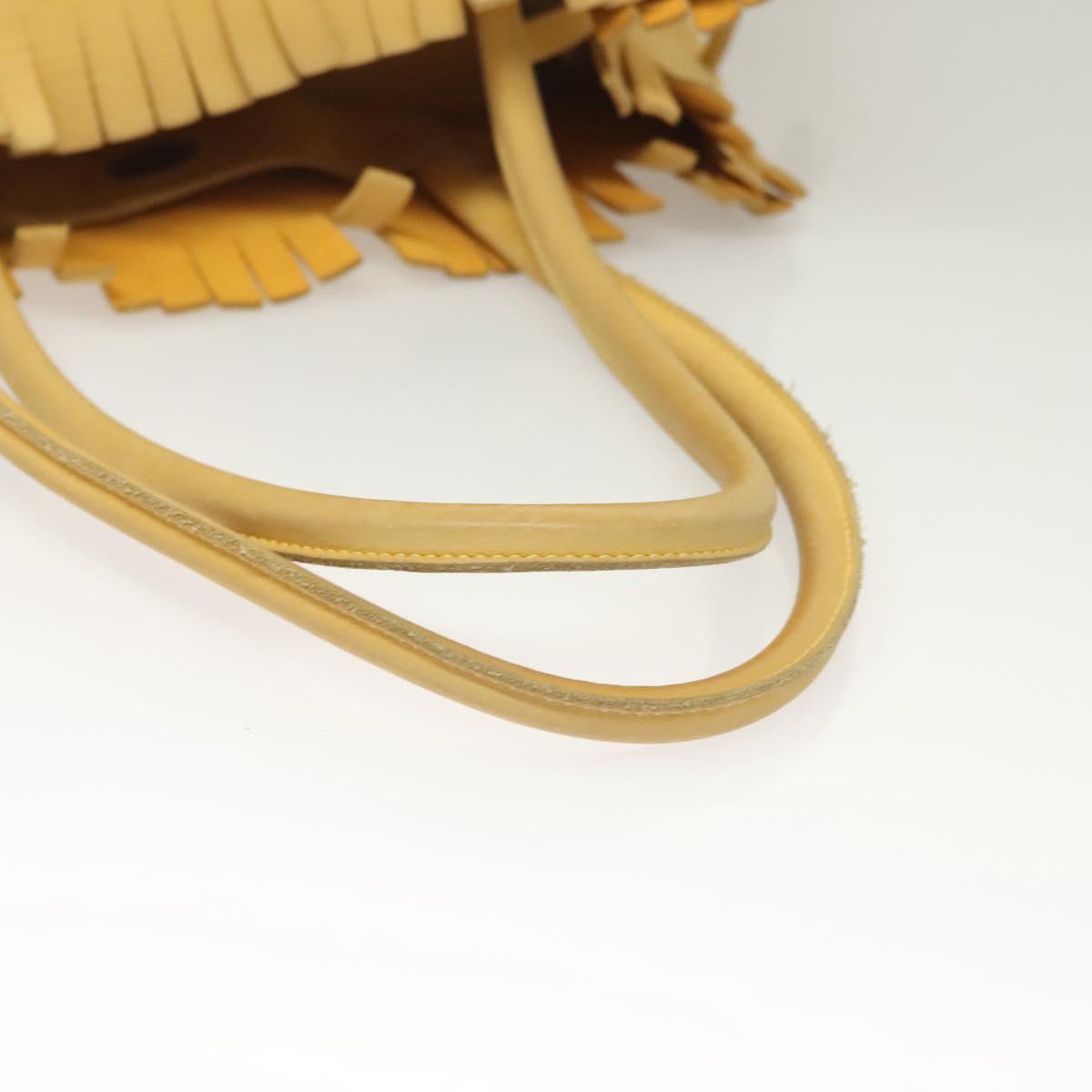Salvatore Ferragamo Tote Bag Suede Yellow Auth bs26661