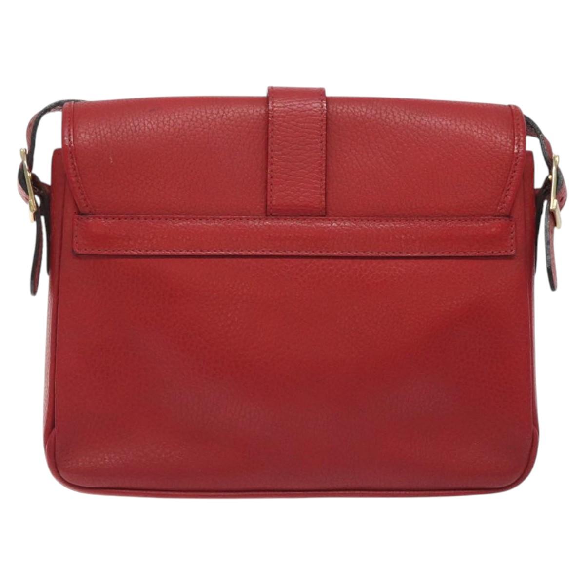 BALENCIAGA Shoulder Bag Leather Vintage Red Gold Auth bs26676