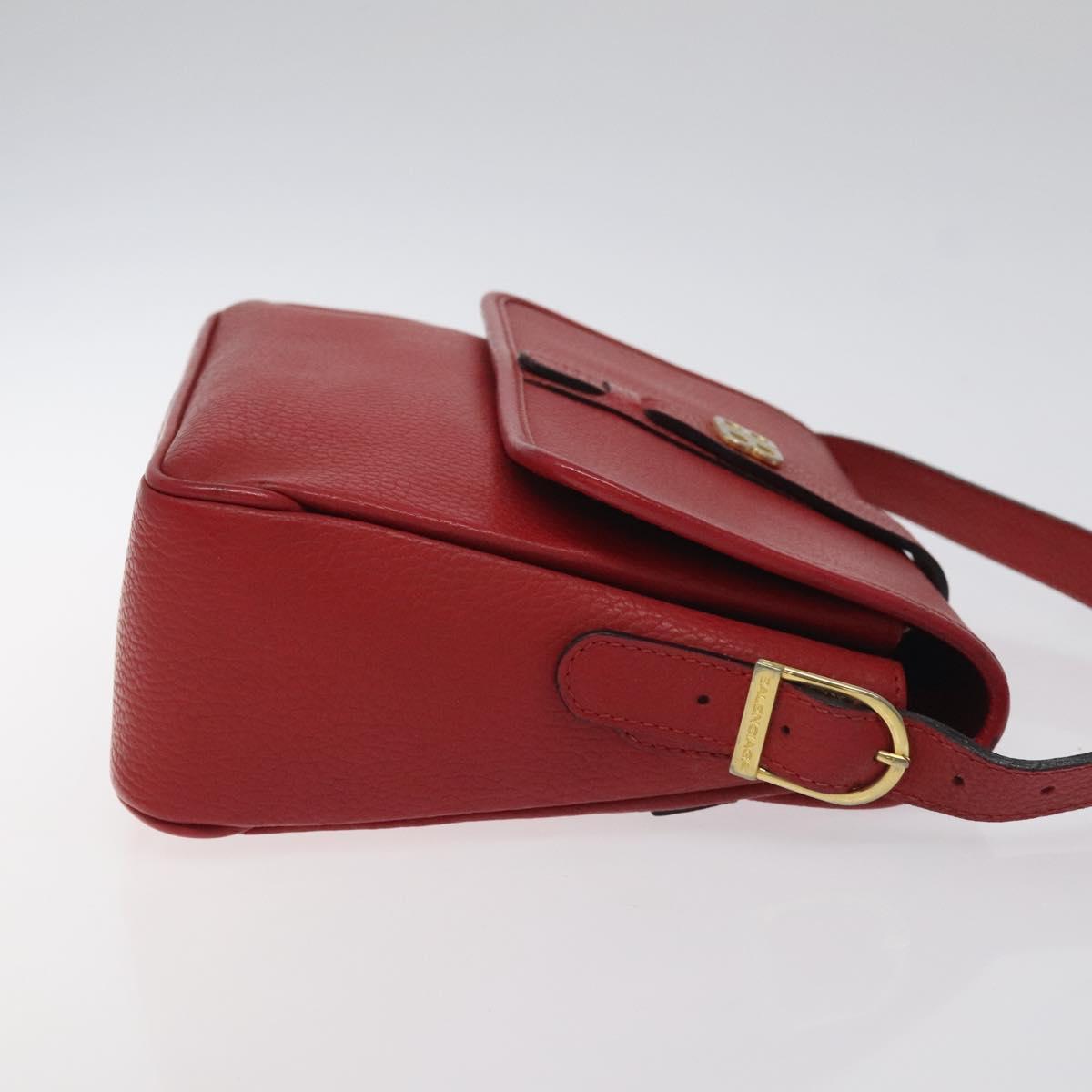BALENCIAGA Shoulder Bag Leather Vintage Red Gold Auth bs26676