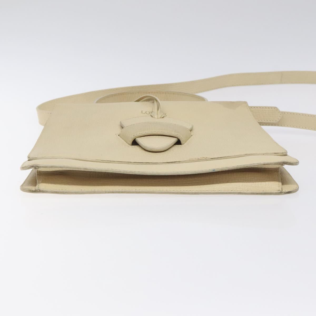 LOEWE Barcelona Hand Bag Leather 2way Beige Auth bs26715
