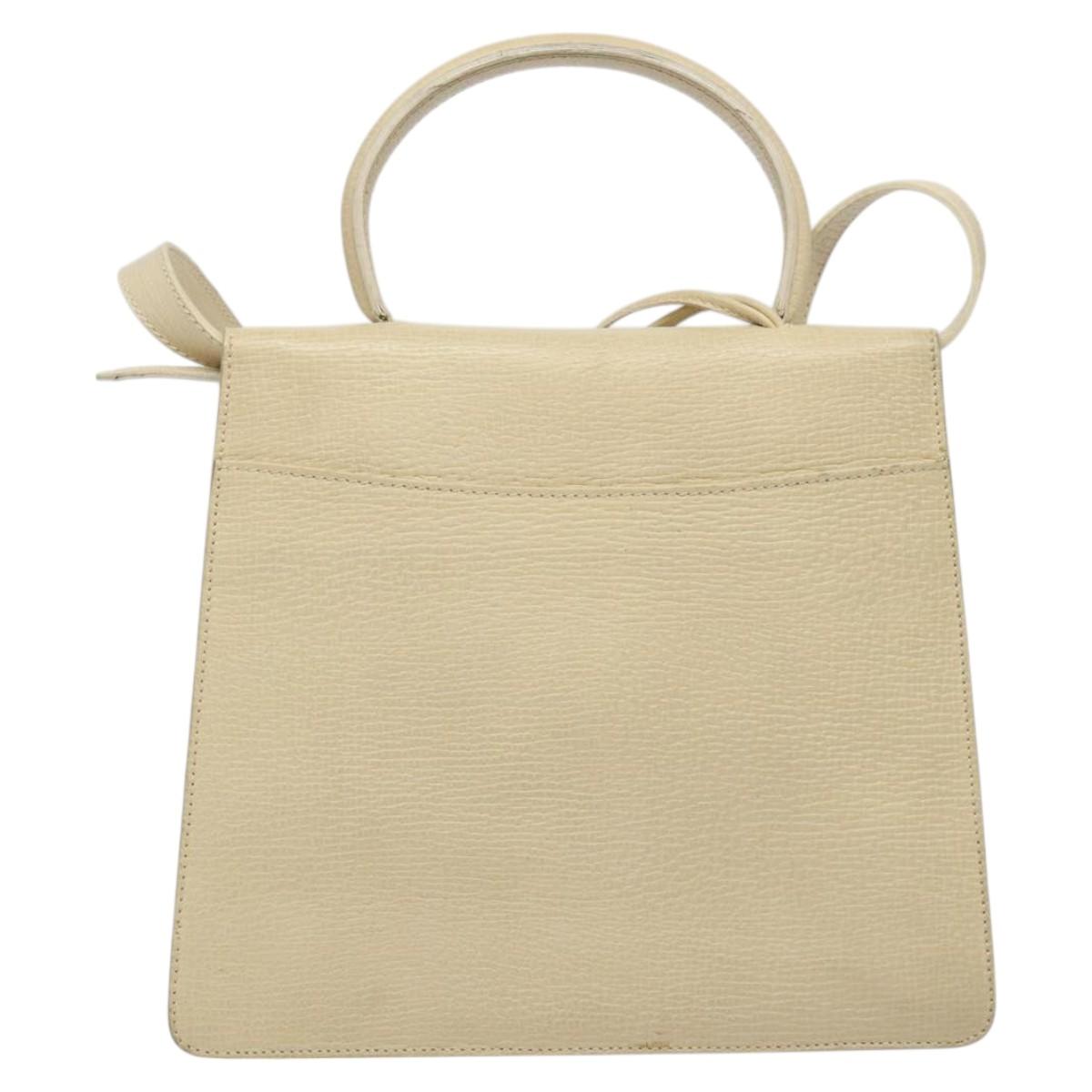 LOEWE Barcelona Hand Bag Leather 2way Beige Auth bs26715