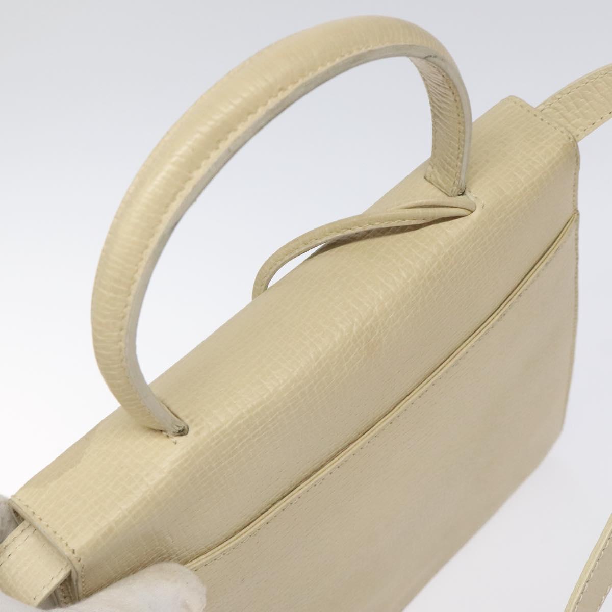 LOEWE Barcelona Hand Bag Leather 2way Beige Auth bs26715