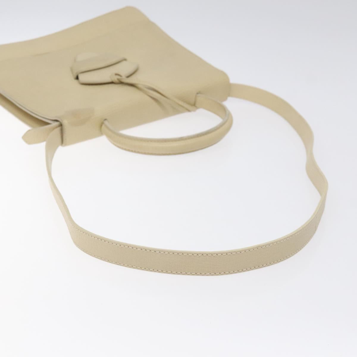 LOEWE Barcelona Hand Bag Leather 2way Beige Auth bs26715