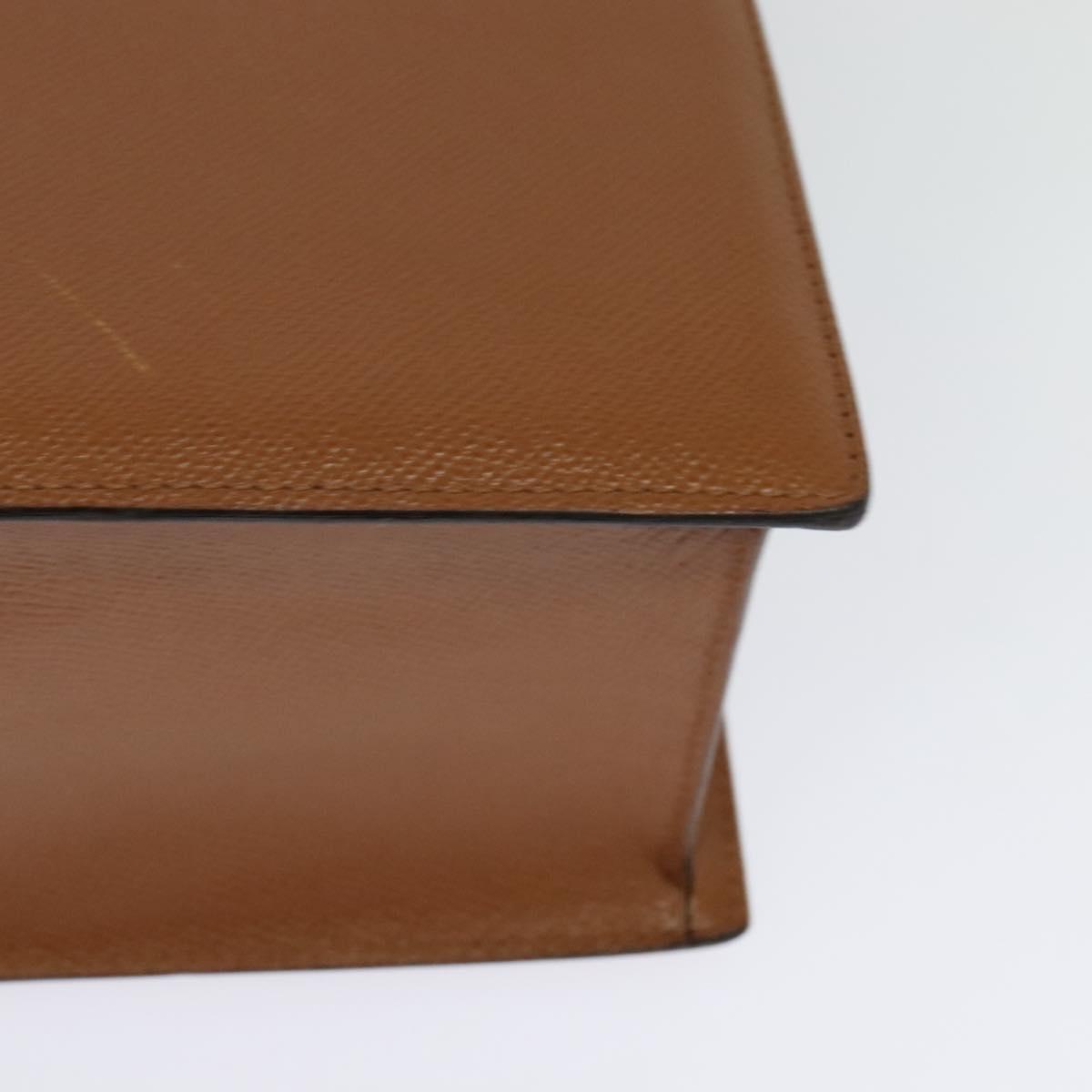 BVLGARI Shoulder Bag Leather Brown Silver Auth bs26717