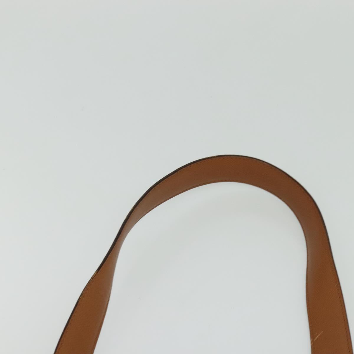 BVLGARI Shoulder Bag Leather Brown Silver Auth bs26717