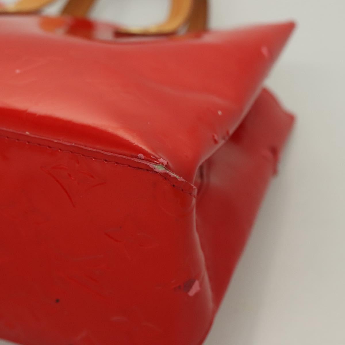 LOUIS VUITTON Monogram Vernis Reade PM Hand Bag Red Rouge M91088 LV Auth bs26765
