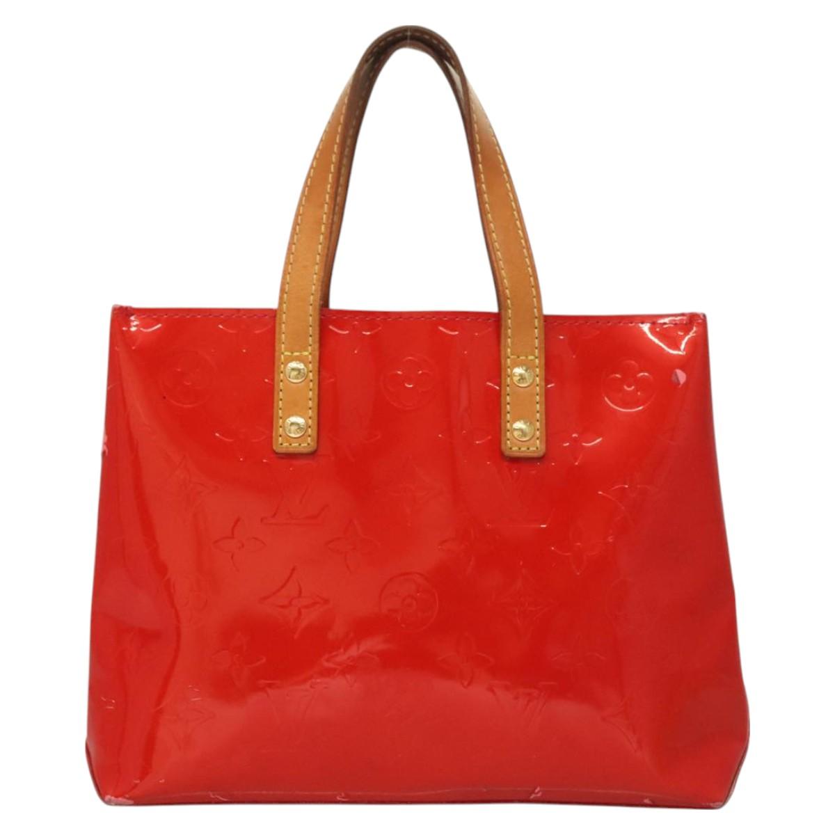 LOUIS VUITTON Monogram Vernis Reade PM Hand Bag Red Rouge M91088 LV Auth bs26765