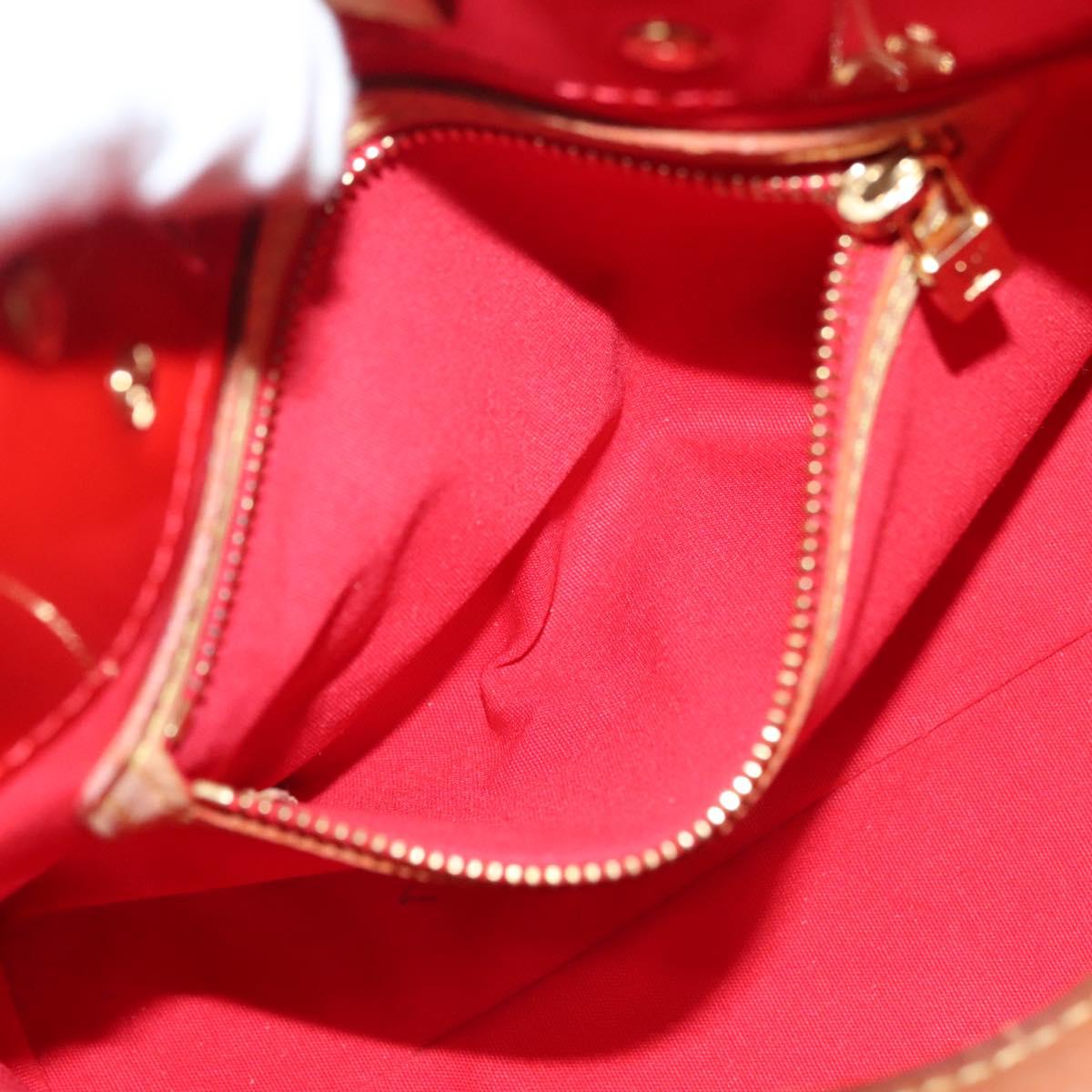 LOUIS VUITTON Monogram Vernis Reade PM Hand Bag Red Rouge M91088 LV Auth bs26765