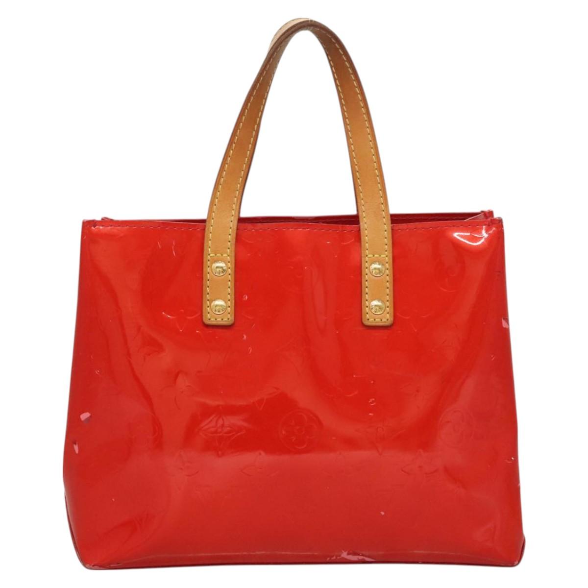 LOUIS VUITTON Monogram Vernis Reade PM Hand Bag Red Rouge M91088 LV Auth bs26765