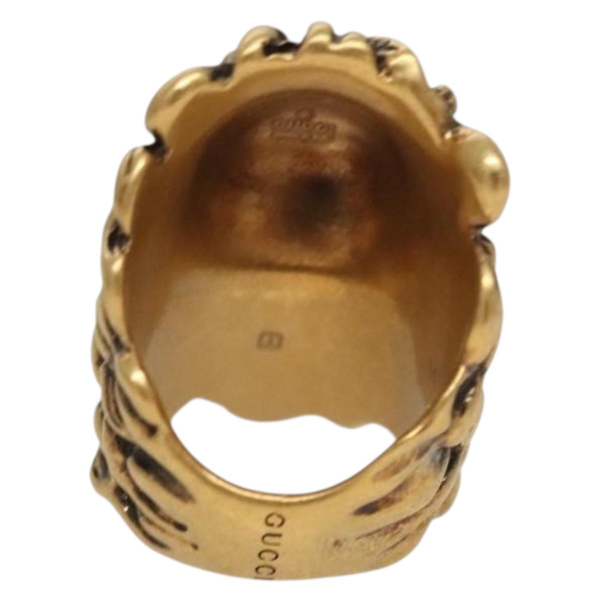 GUCCI Ring Metal Gold Auth bs26778