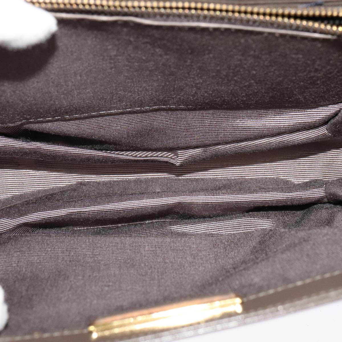 VALENTINO Shoulder Bag Leather Brown Gold Auth bs26800