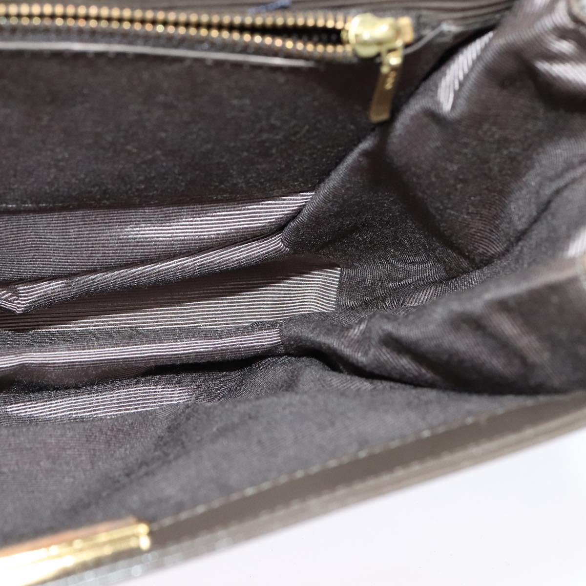 VALENTINO Shoulder Bag Leather Brown Gold Auth bs26800