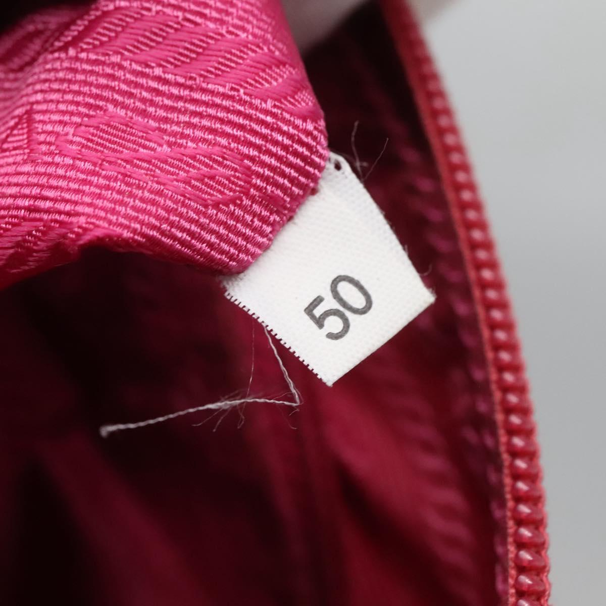 PRADA Shoulder Bag Nylon Pink Silver Auth bs26811