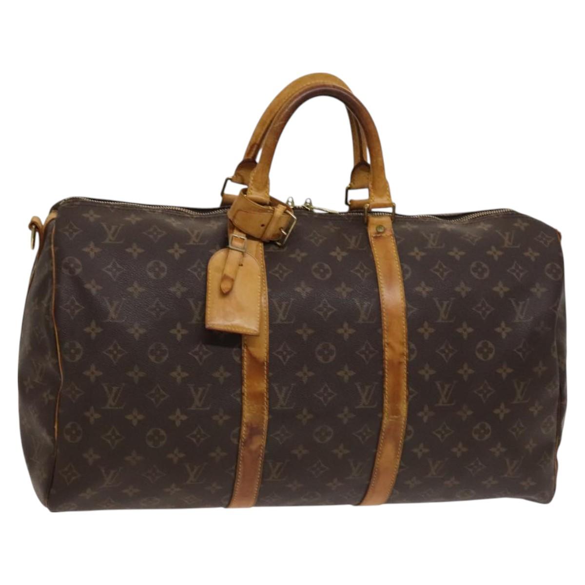 LOUIS VUITTON Monogram Keepall Bandouliere 50 Boston Bag M41416 LV Auth bs26812