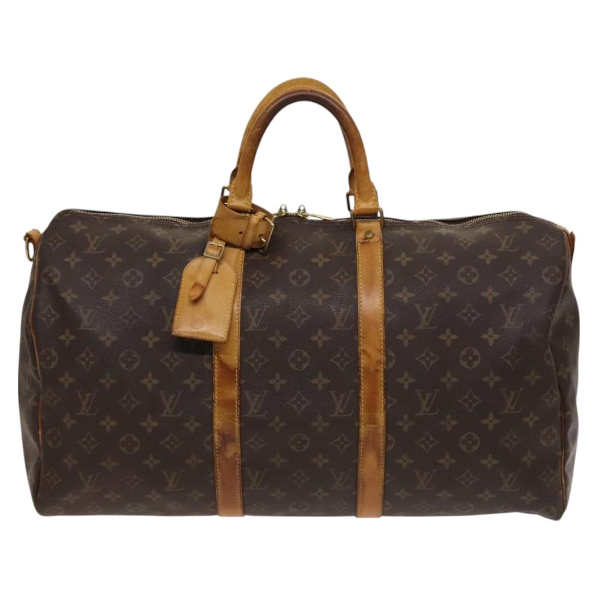 LOUIS VUITTON Monogram Keepall Bandouliere 50 Boston Bag M41416 LV Auth bs26812