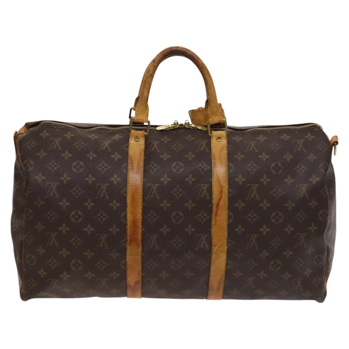LOUIS VUITTON Monogram Keepall Bandouliere 50 Boston Bag M41416 LV Auth bs26812