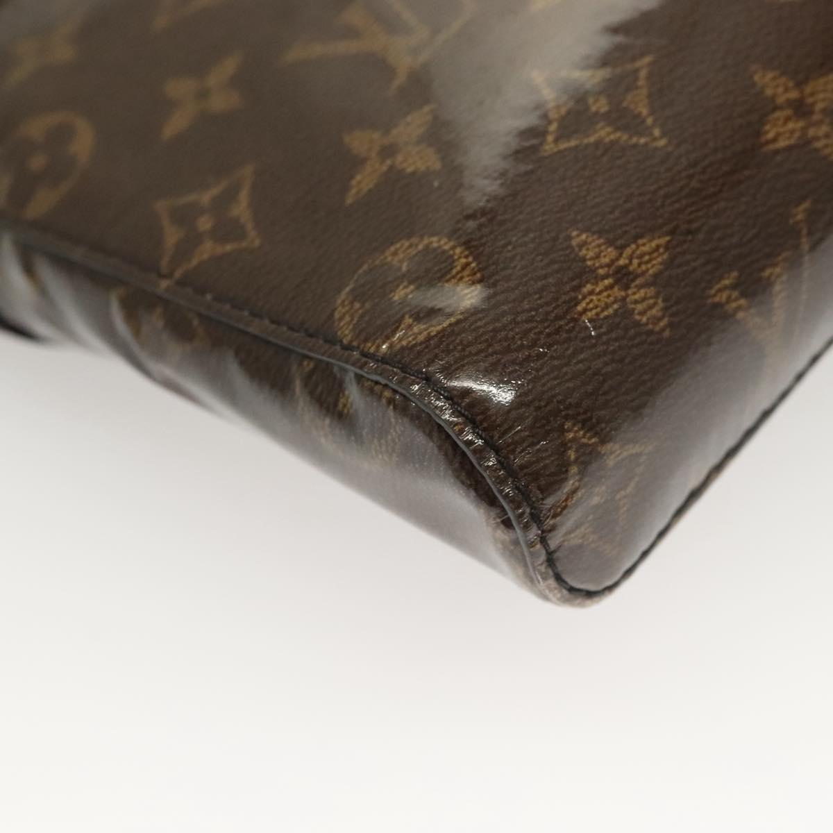 LOUIS VUITTON Monogram Glaze Messenger PM Bag Brown Black M43895 LV Auth bs26815