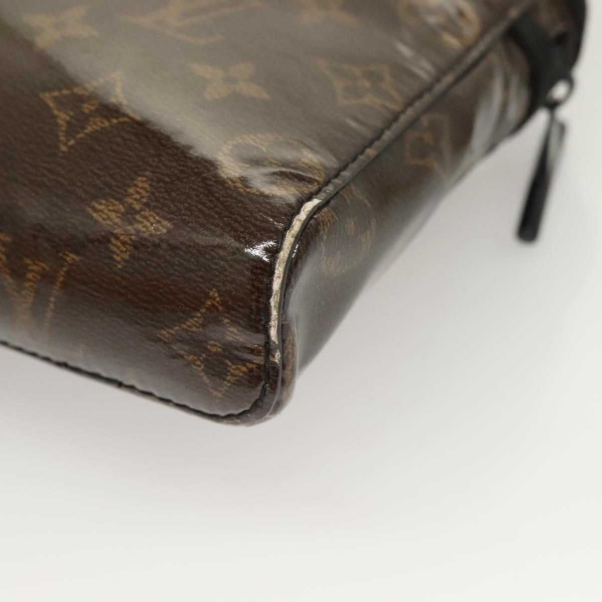 LOUIS VUITTON Monogram Glaze Messenger PM Bag Brown Black M43895 LV Auth bs26815