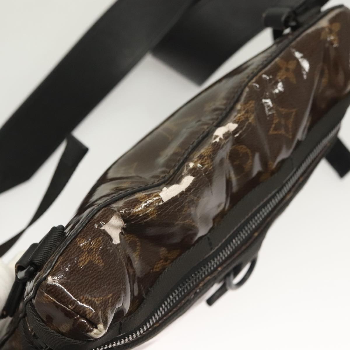 LOUIS VUITTON Monogram Glaze Messenger PM Bag Brown Black M43895 LV Auth bs26815