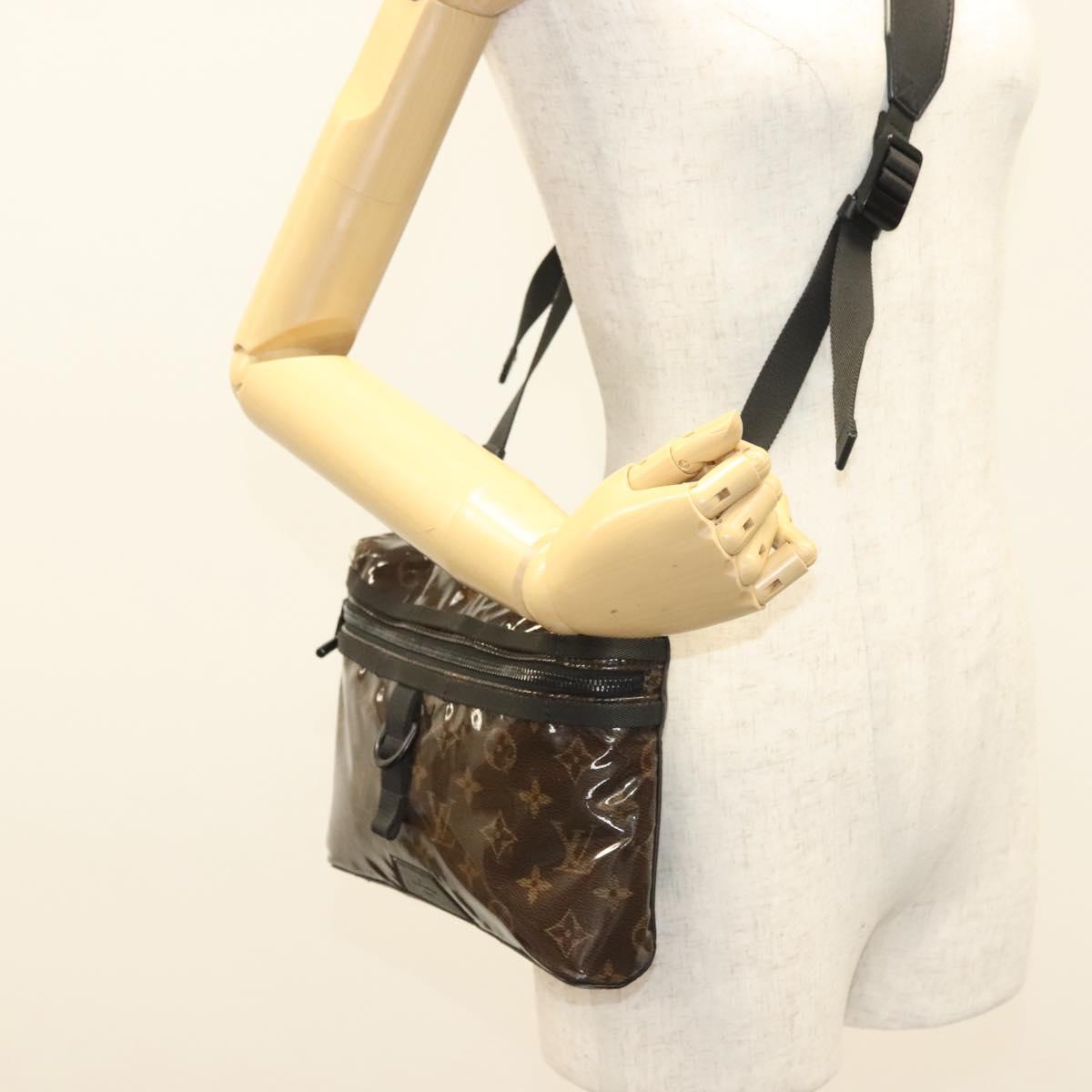 LOUIS VUITTON Monogram Glaze Messenger PM Bag Brown Black M43895 LV Auth bs26815