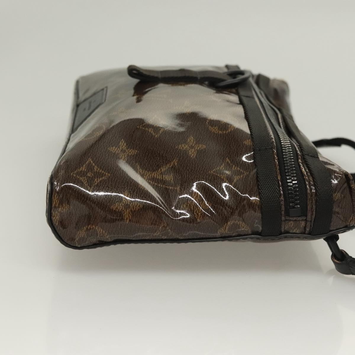 LOUIS VUITTON Monogram Glaze Messenger PM Bag Brown Black M43895 LV Auth bs26815