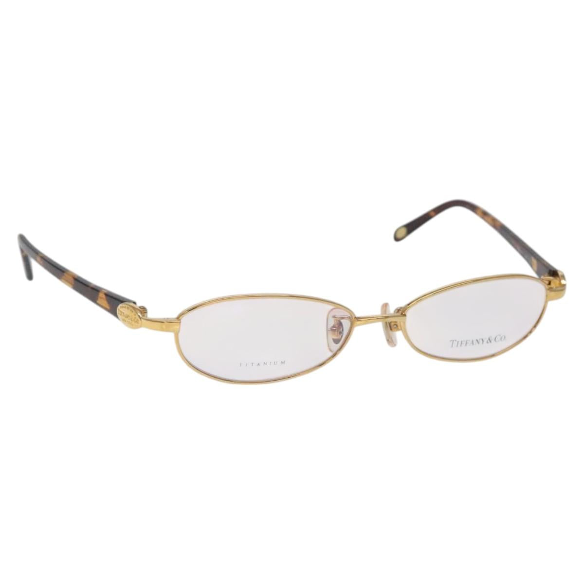 TIFFANY&Co. Glasses Plastic Gold Auth bs26823