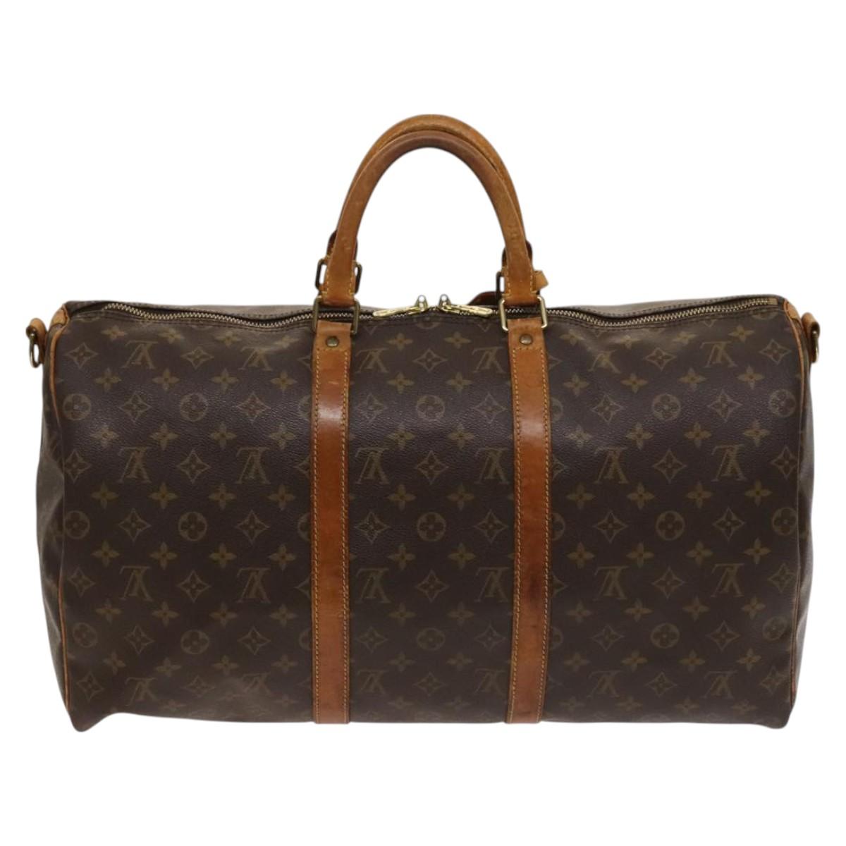 LOUIS VUITTON Monogram Keepall Bandouliere 50 Boston Bag M41416 LV Auth bs26829