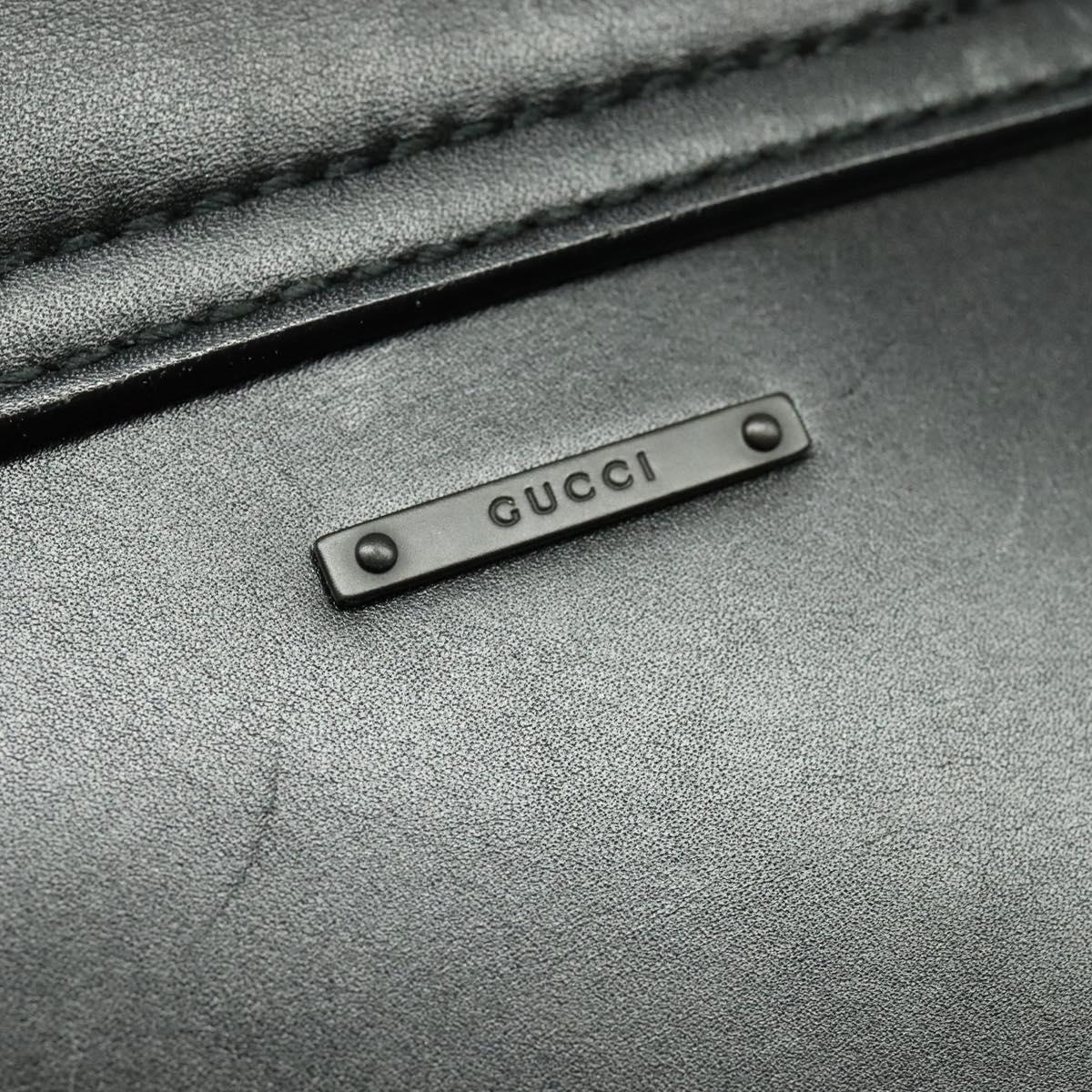 GUCCI Shoulder Bag Leather Black Silver 105375 Auth bs26842