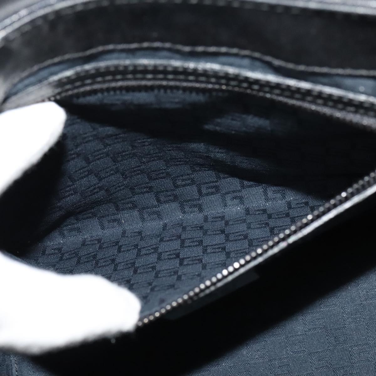 GUCCI Shoulder Bag Leather Black Silver 105375 Auth bs26842