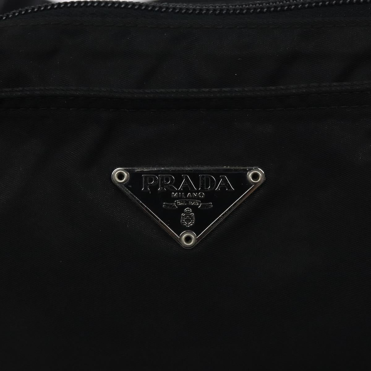 PRADA Shoulder Bag Nylon Black Silver Auth bs26852