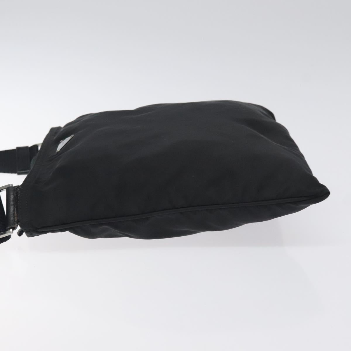 PRADA Shoulder Bag Nylon Black Silver Auth bs26852