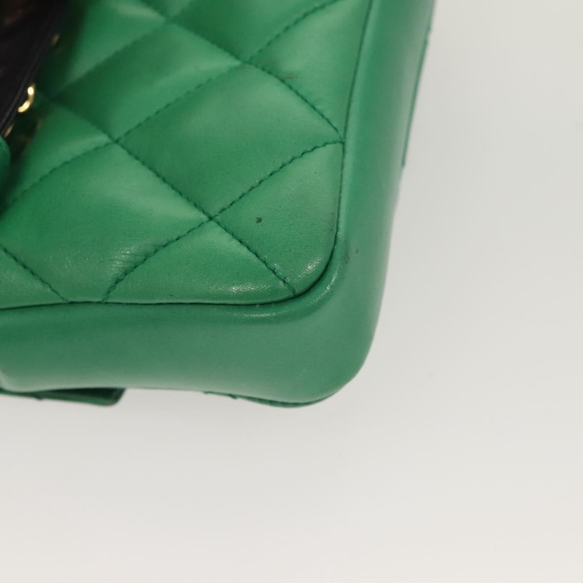 CHANEL Matelasse Waist bag Lamb Skin Red Gold Green CC Auth bs26866