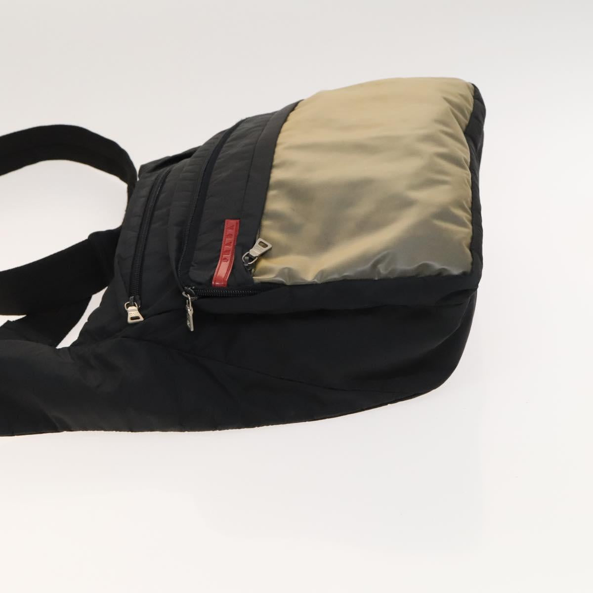 PRADA Sports Shoulder Bag Nylon Black Silver Auth bs26885