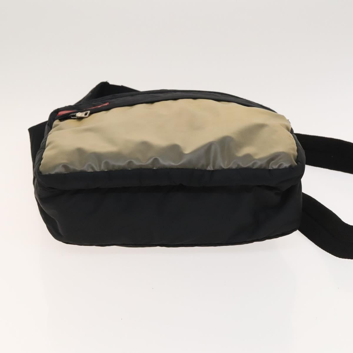 PRADA Sports Shoulder Bag Nylon Black Silver Auth bs26885