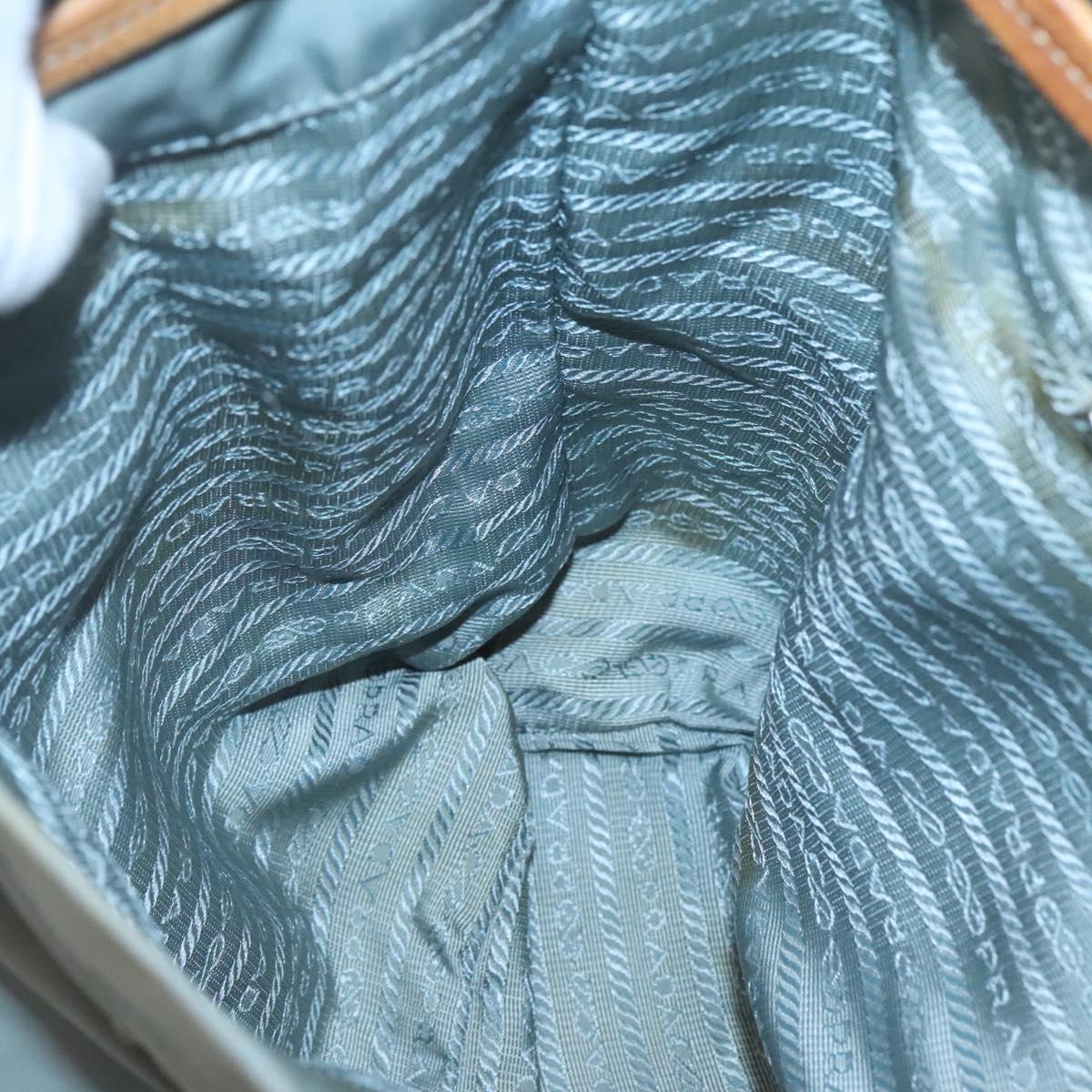 PRADA Shoulder Bag Nylon Light Blue Silver Auth bs26887