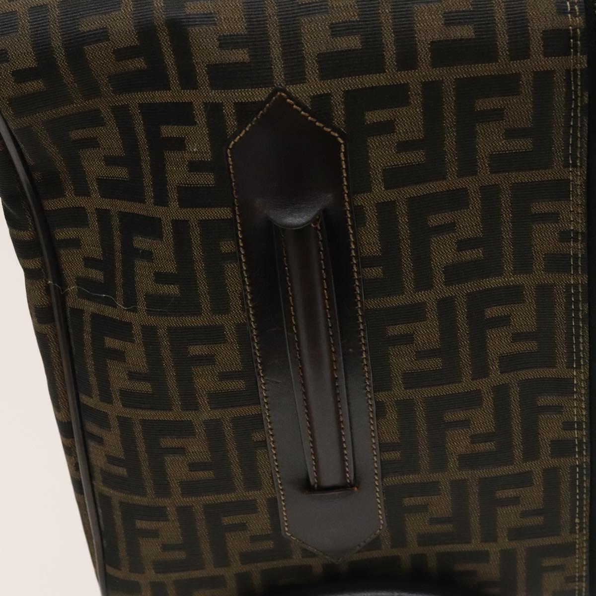 FENDI Zucca Canvas Carry Case Suitcase Black Brown Auth bs26889