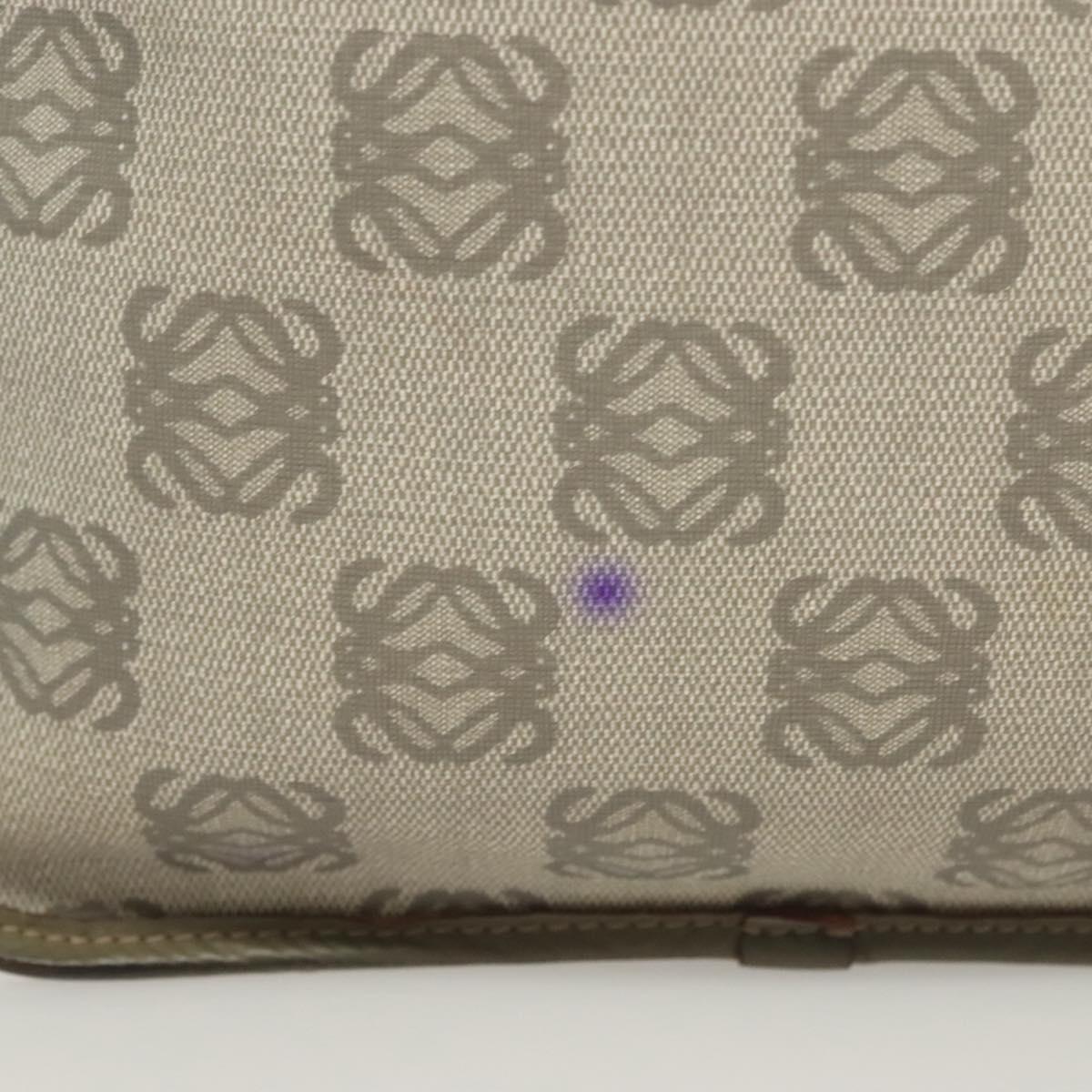 LOEWE Anagram Shoulder Bag PVC Gray Gold Auth bs26893